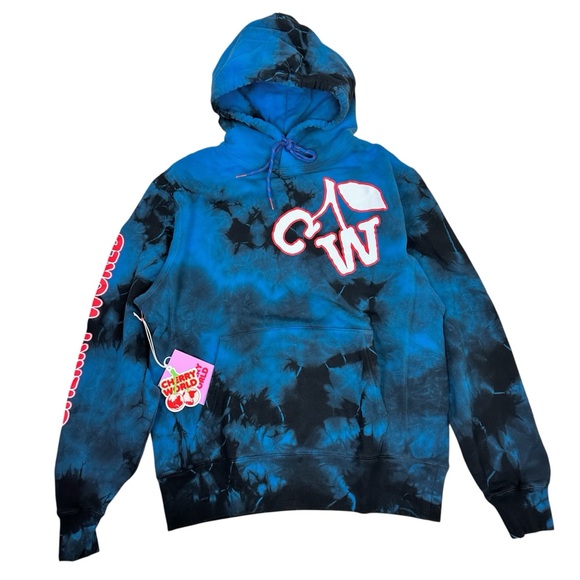 Cherry World INT Men's Blue Tie-Dye Logo Hoodie
